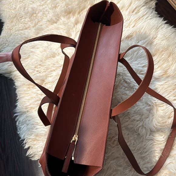 MADEWELL The Zip-Top Essential Tote in Warm Cinnamon NWOT - Picture 9 of 14